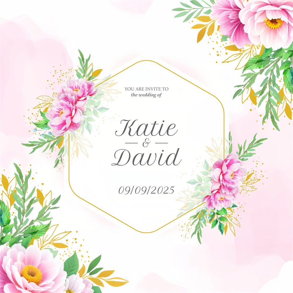 Hexagonal Backdrop Personalized Wedding Backdrops Floral Bliss Hexagon Backdrop BRP1-419
