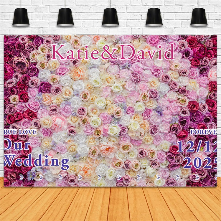 Custom Wedding Photo Backdrop Timeless Floral Romance Backdrop BRP1-42