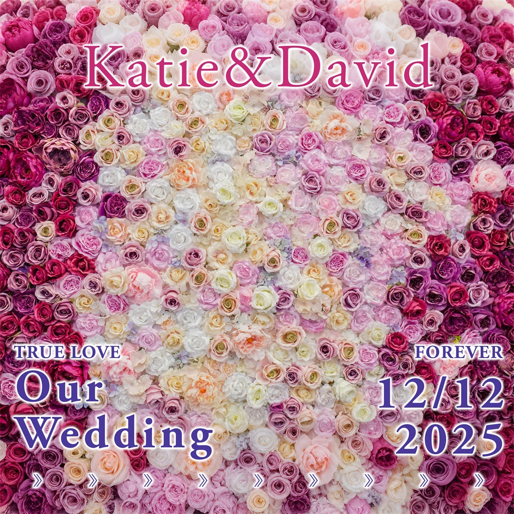 Custom Wedding Photo Backdrop Timeless Floral Romance Backdrop BRP1-42