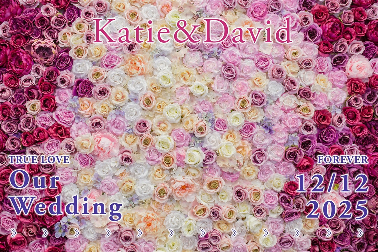 Custom Wedding Photo Backdrop Timeless Floral Romance Backdrop BRP1-42