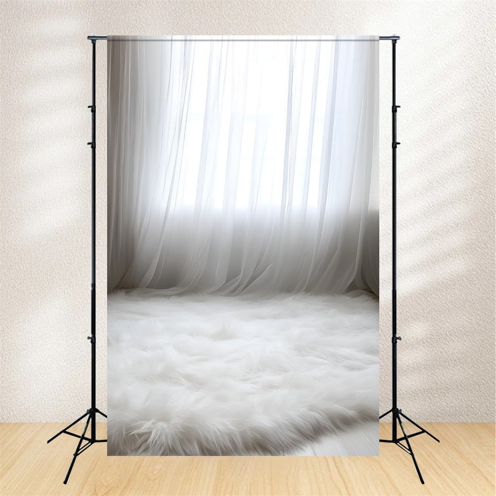 Fur Rug Backdrops Boudoir Photo Backdrops Minimalist White Fur Floor Backdrop BRP1-467
