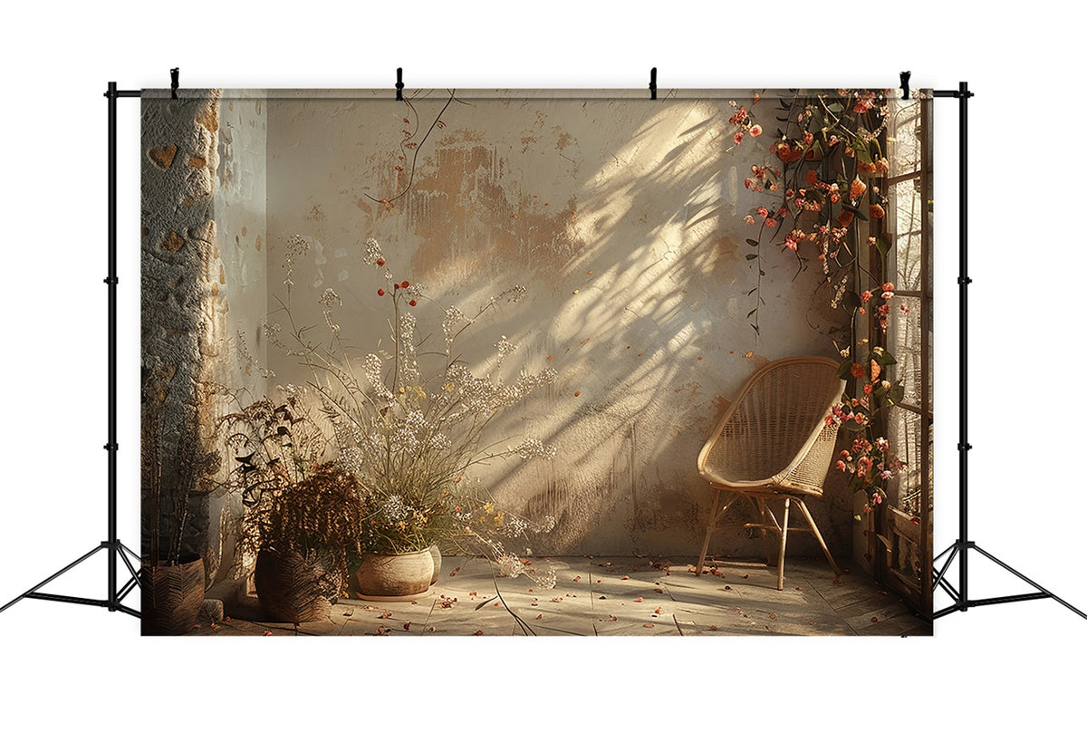 Botanical Backdrop Vintage Warm Botanical Corner Boho Backdrop BRP10-100
