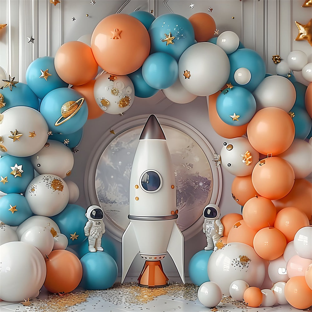 Birthday Photoshoot Backdrop Ideas Rocket Launch Astronaut Backdrop BRP10-330