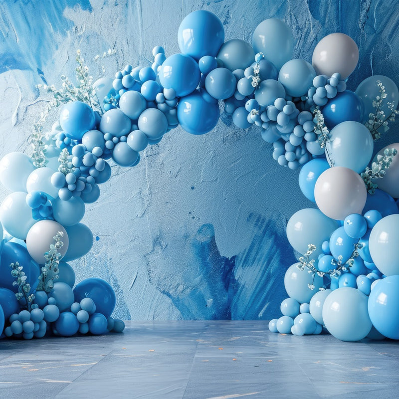 Bluearc Backdrop Blue Birthday Backdrop Balloon Arch Backdrop BRP10-375