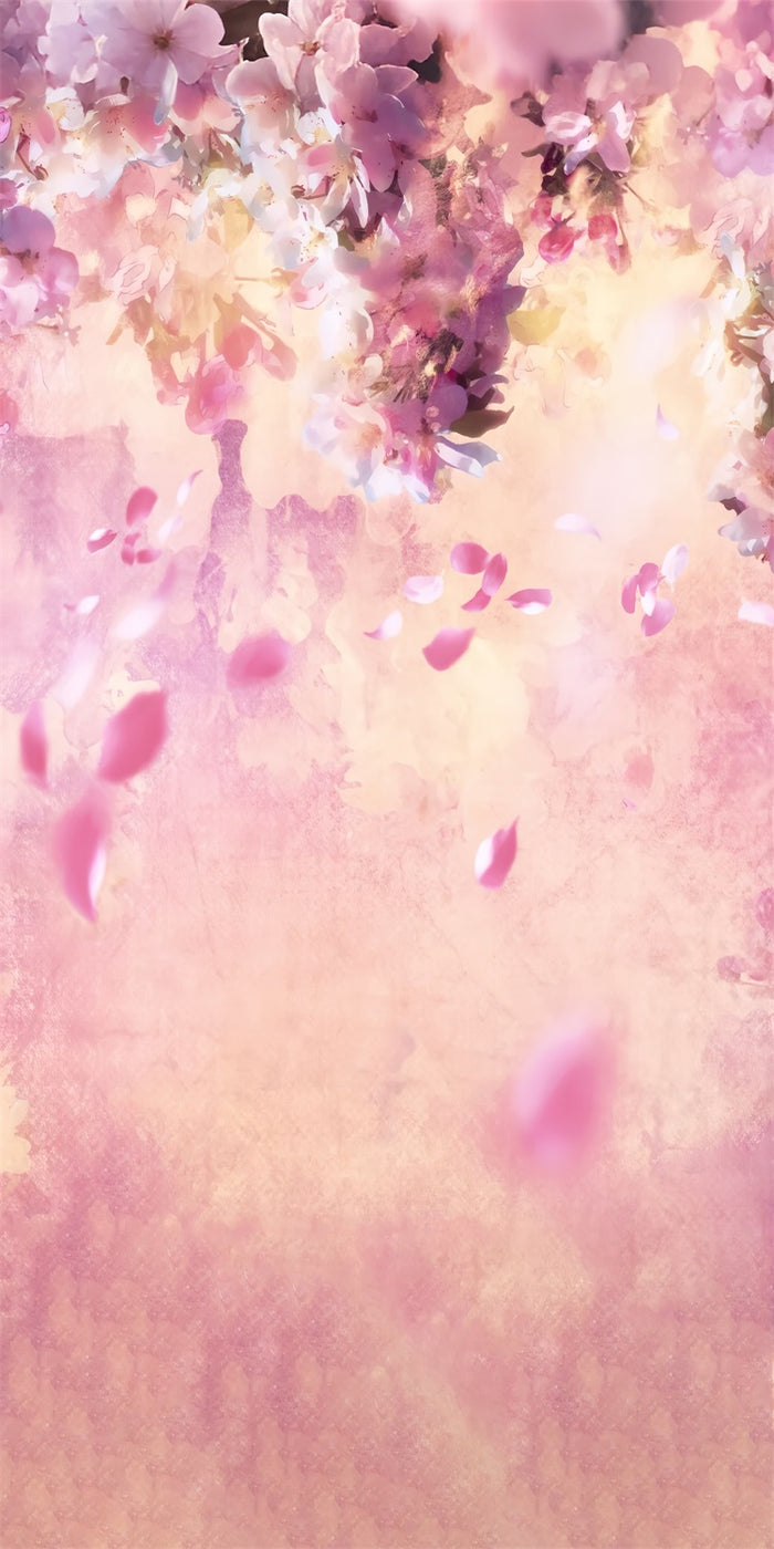 Pink Spring Backdrop Romantic Pink Spring Flower Sweep Decor Backdrop BRP10-538