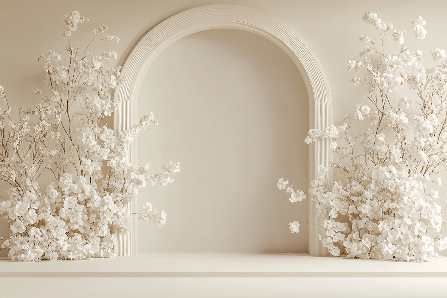 Simple Backdrop Example Simple Bohemian Backdrop White Blossoms Arched Backdrop BRP10-600