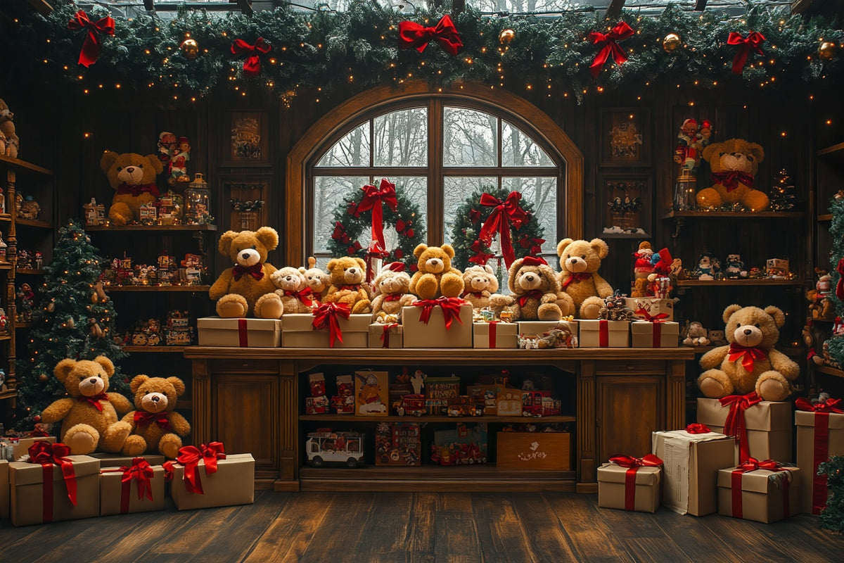 Christmas Scene Backdrop Storefront Santa's Workshop Backdrop BRP10-62