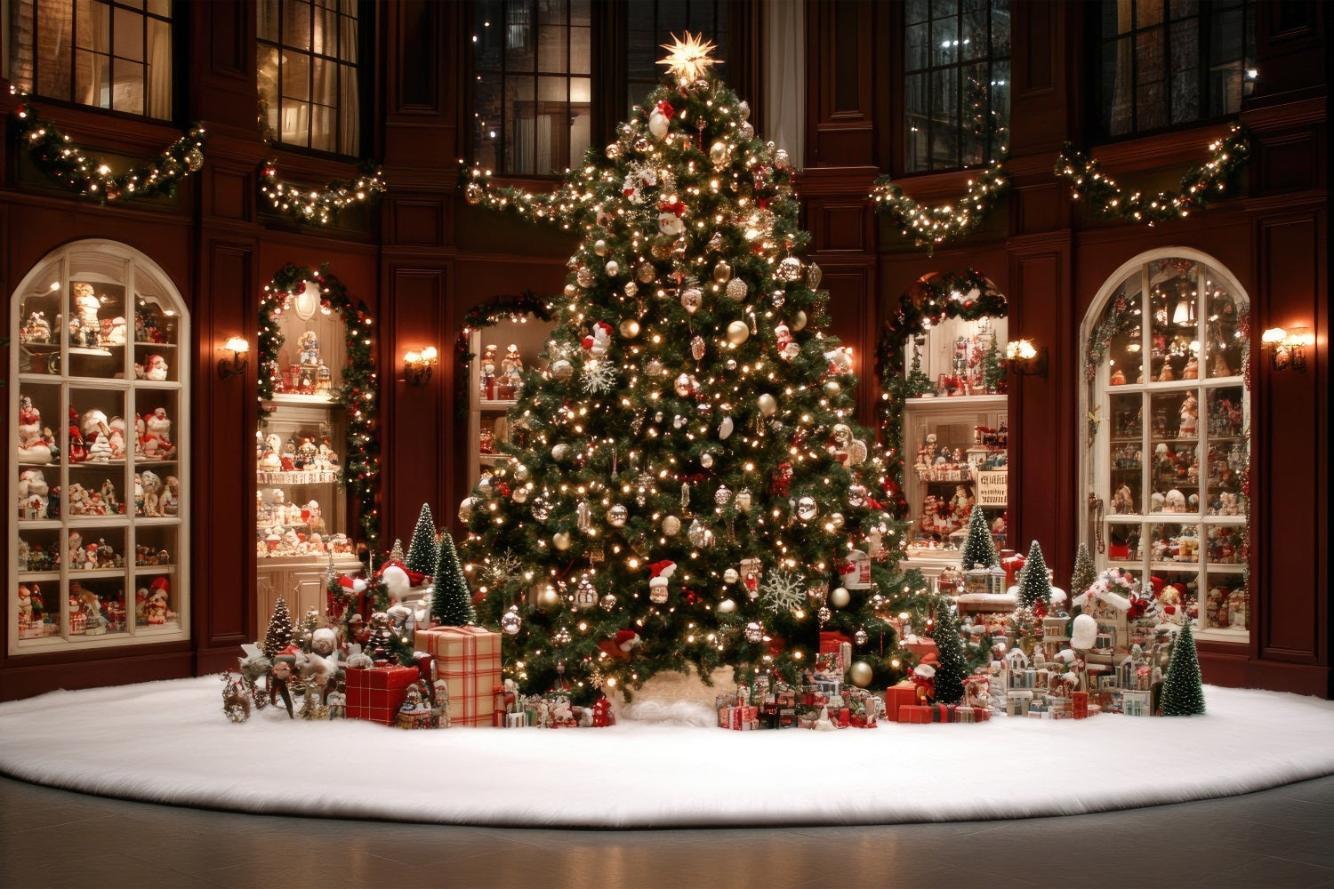 Christmas Tree Photo Backdrop Lavish Celebration Backdrop BRP11-204 - 7'W*5'H(2.2*1.5m)