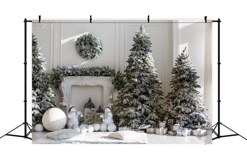 Growing Christmas Tree Backdrop Frosted Hearth Setting Backdrop BRP11-