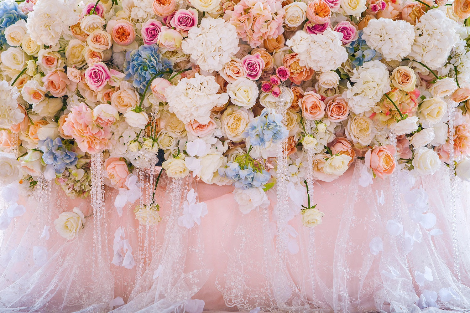 Spring Backdrops Photography Blooming Flowers Lace Design Backdrop BRP