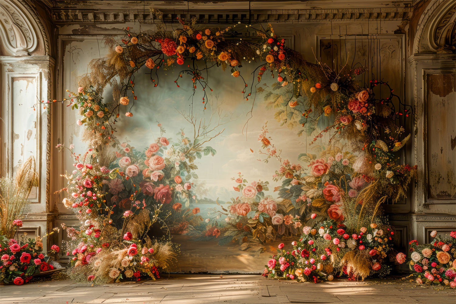 Back Drop Room Spring Themed Backdrop Room Rose Vine Decor Backdrop BRP11-550