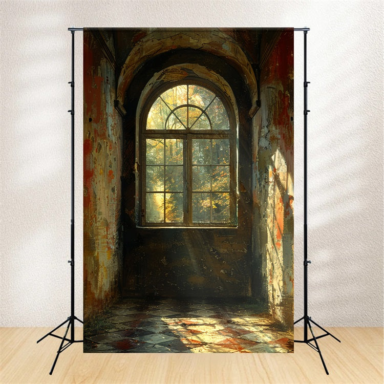 Vintage Photo Backdrop Ideas Window Decor Foliage Backdrop BRP11-565