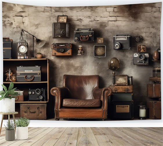 Vintage Backdrop Ideas Collector Decor Antique Cameras Backdrop BRP11-595