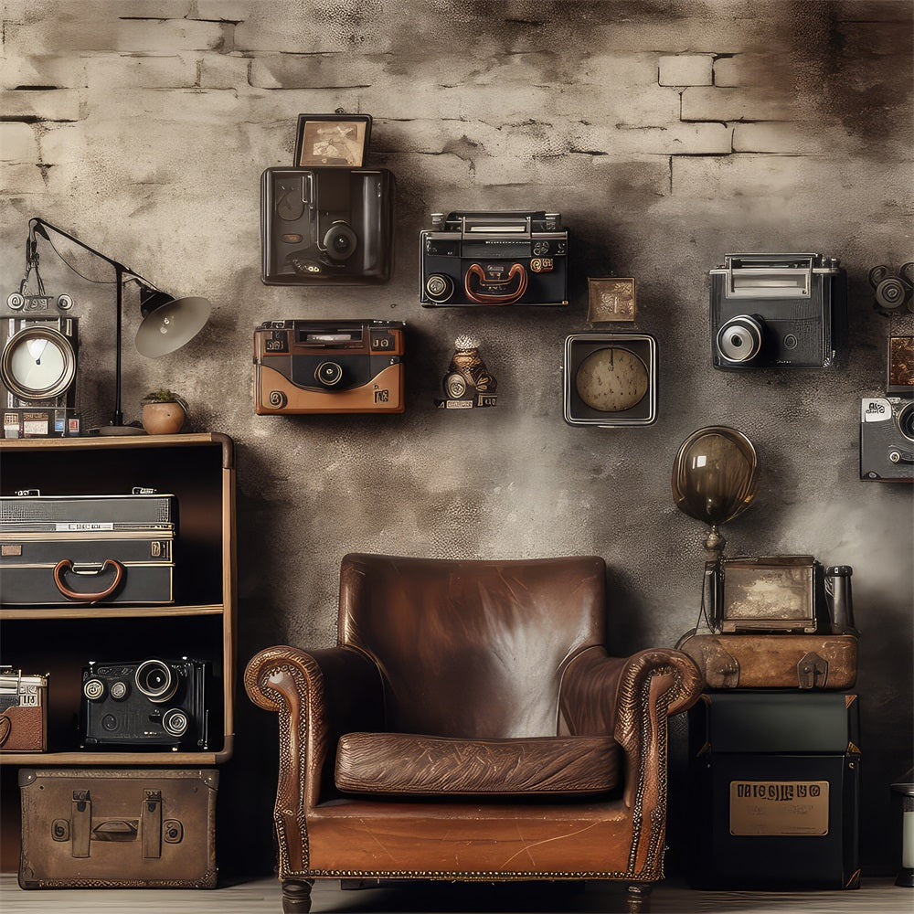 Vintage Backdrop Ideas Collector Decor Antique Cameras Backdrop BRP11-595