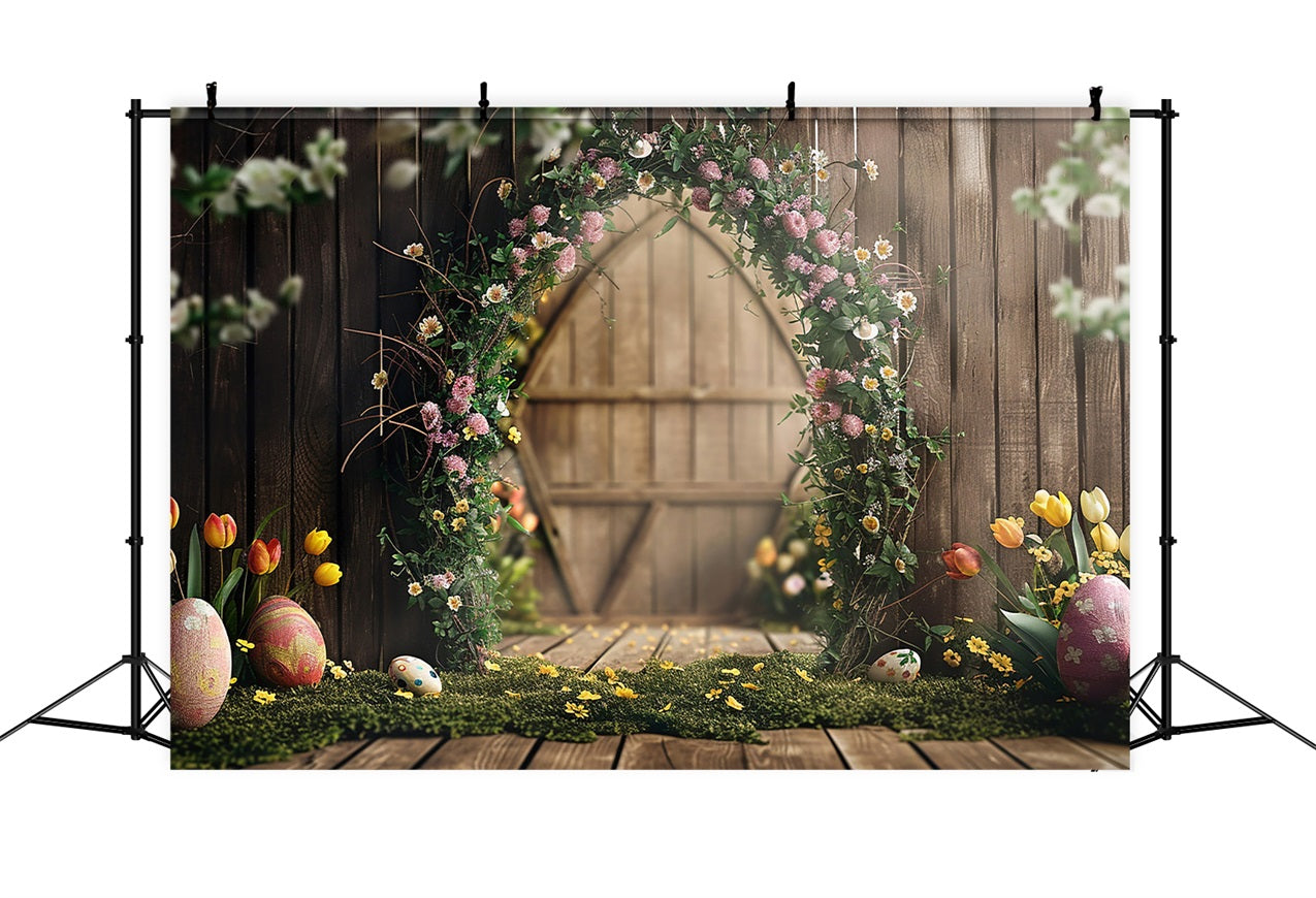 Easter Backdrop Rustic Easter Egg Garden Arch Backdrop BRP12-394