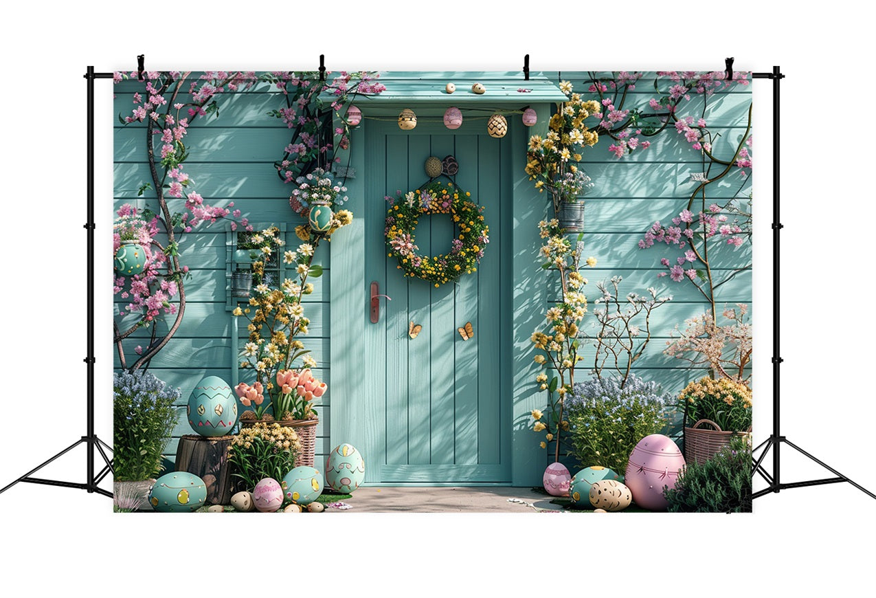 Photography Easter Backdrop Charming Doorway Spring Egg Backdrop BRP12-397