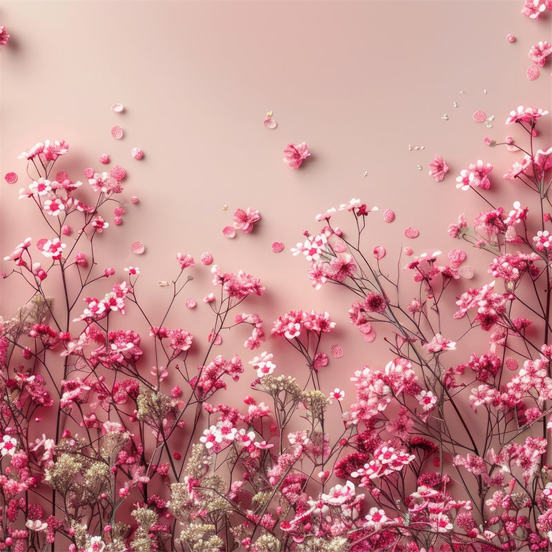 Pink Spring Backdrop Backdrops Spring Blooming Pink Gypsophila Pastel Backdrop BRP12-464