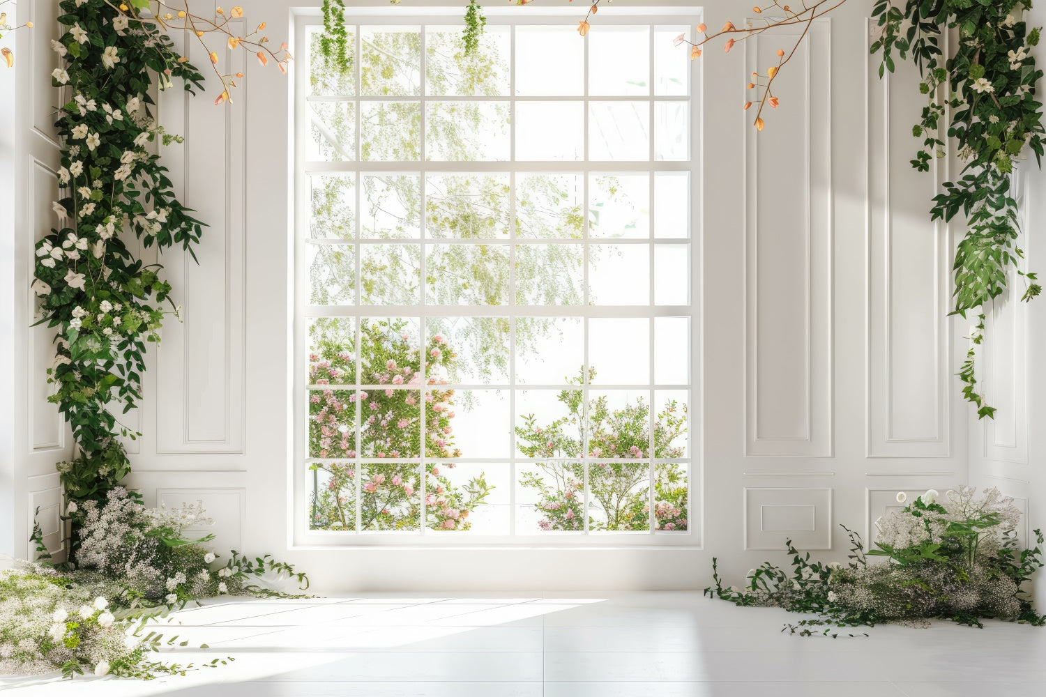 Window Well Backdrops Spring Backdrops Ideas Bright Floral Window Garden Backdrop BRP12-507