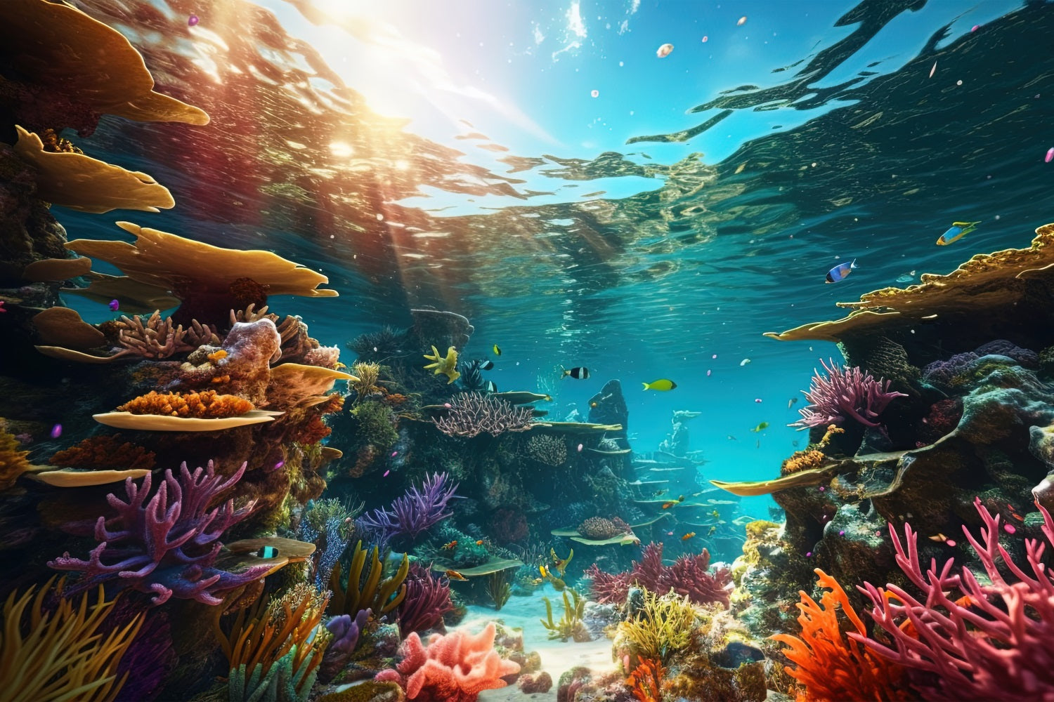 Ocean Photo Backdrop Mermaid Photography Backdrop Luminescent Deep Ocean Backdrop BRP12-52