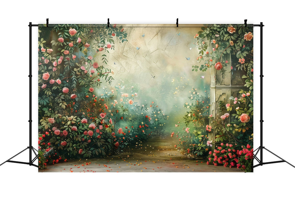Floral Backdrop Blooming Archway Nature Scene Backdrop BRP12-545