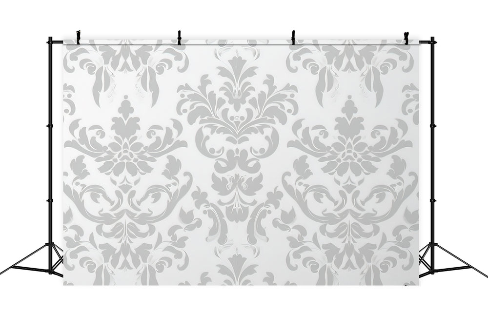 Damask Photography Backdrop Delicate Floral Curved Pattern Backdrop BR