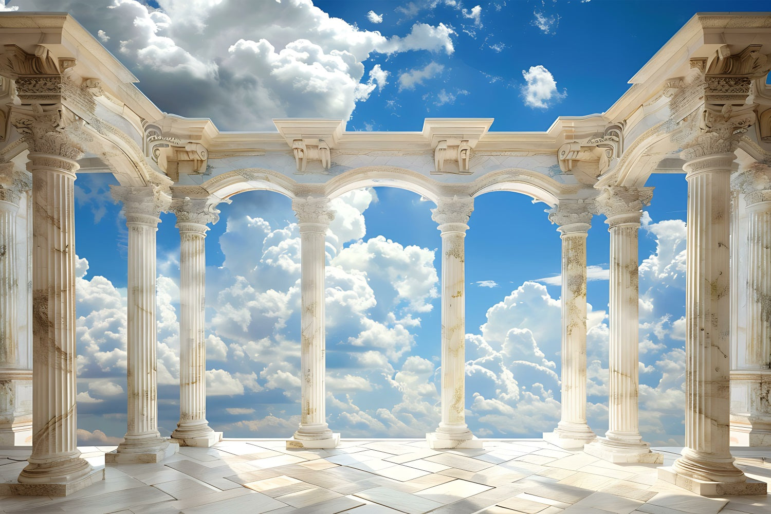 Backdrop Using Columns Architecture Backdrop Marble Columns Arch Sky Backdrop BRP12-676