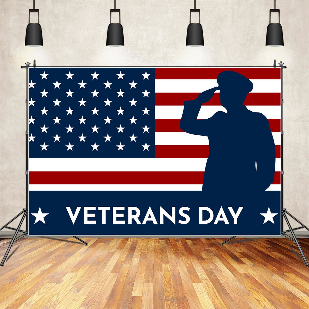 American Flag Photography Backdrop Veterans Day Honoring Soldier Backd