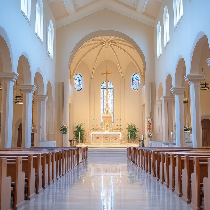 Altar Backdrop Church Altar Backdrop Golden Cross Sunlit Altar Backdrop BRP12-718