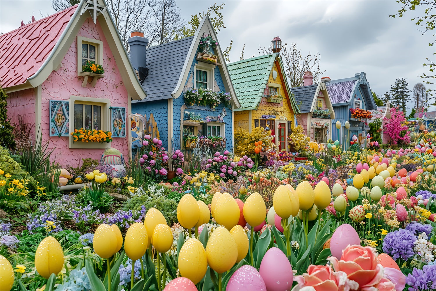 Easter Photo Backdrop Ideas Bunny Floral Cottage Backdrop BRP12-744