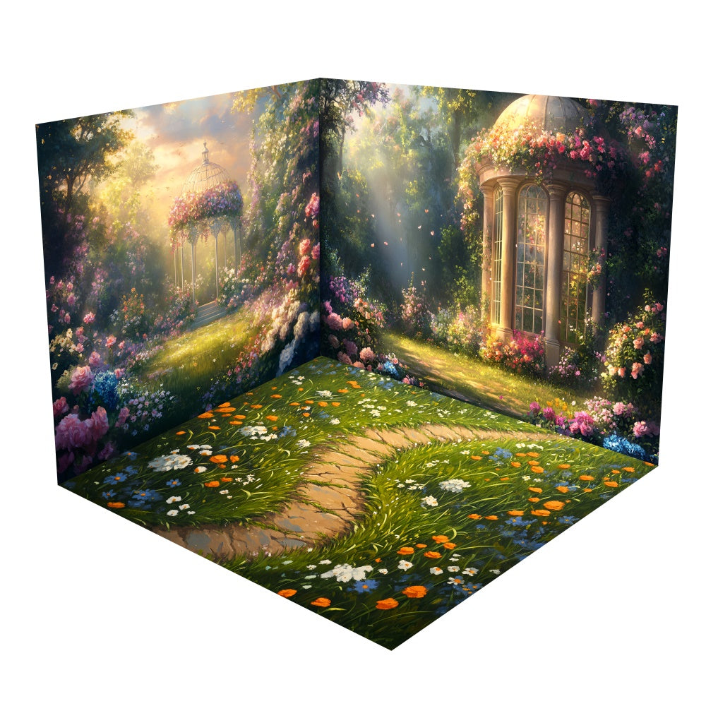 Back Drop Room Romantic Sunlit Meadow Path Backdrop Room Set BRP2-15