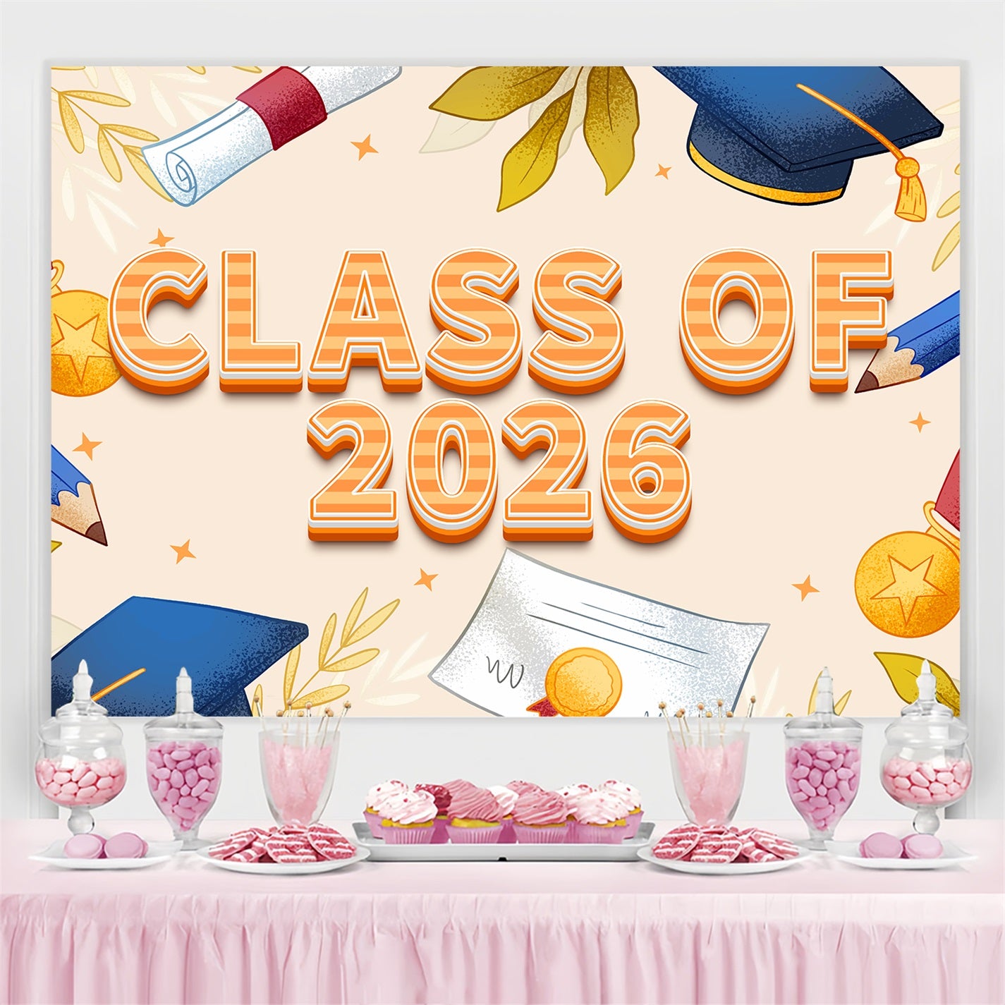 Graduation Photo Backdrop Ideas Vintage Style 2026 Graduation Party Backdrop BRP2-260