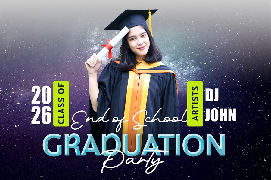 Custom Graduation Backdrops Galactic Themed Graduation Party Backdrop