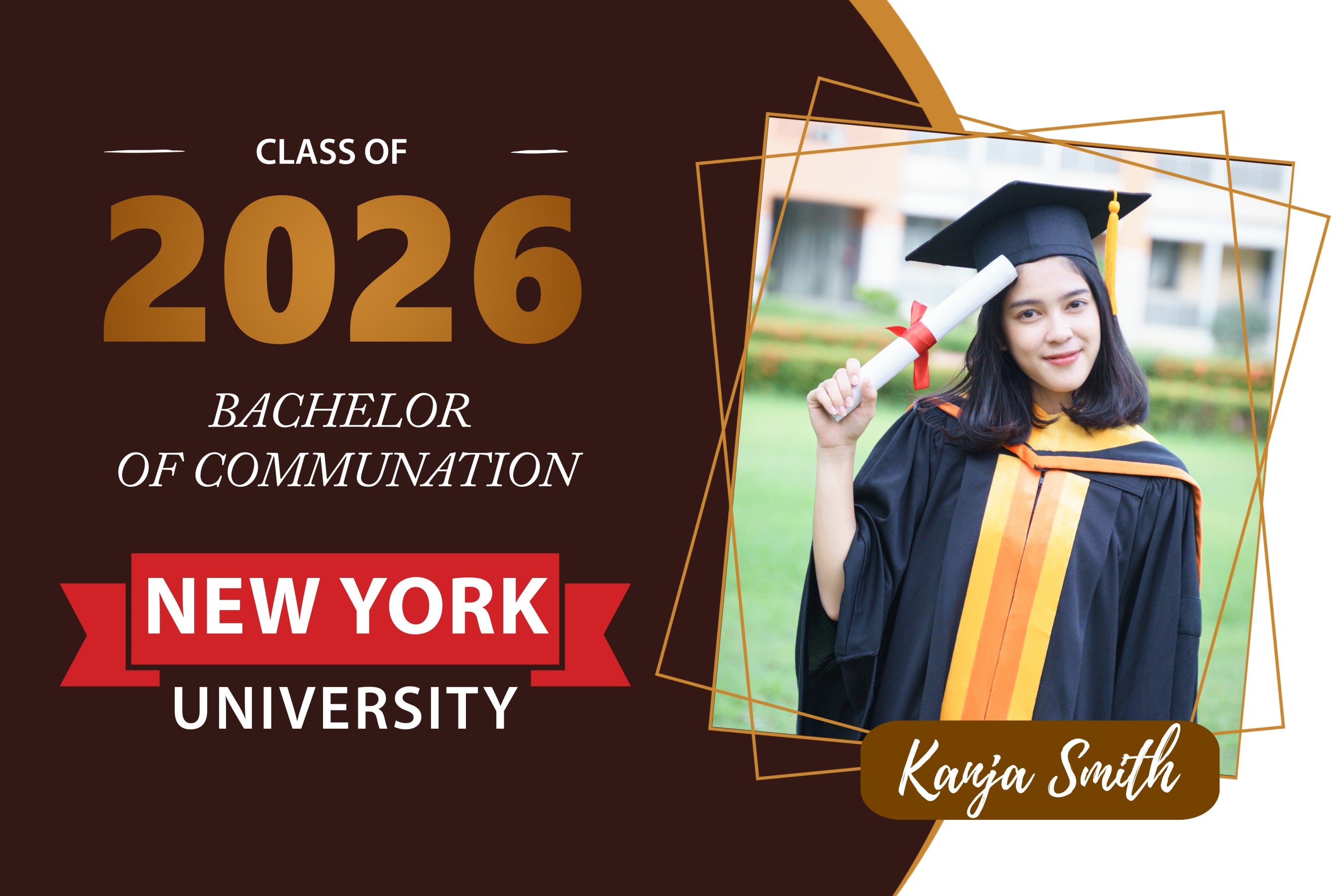 Custom Graduation Backdrop Communication Bachelor Graduation Party Backdrop BRP2-283