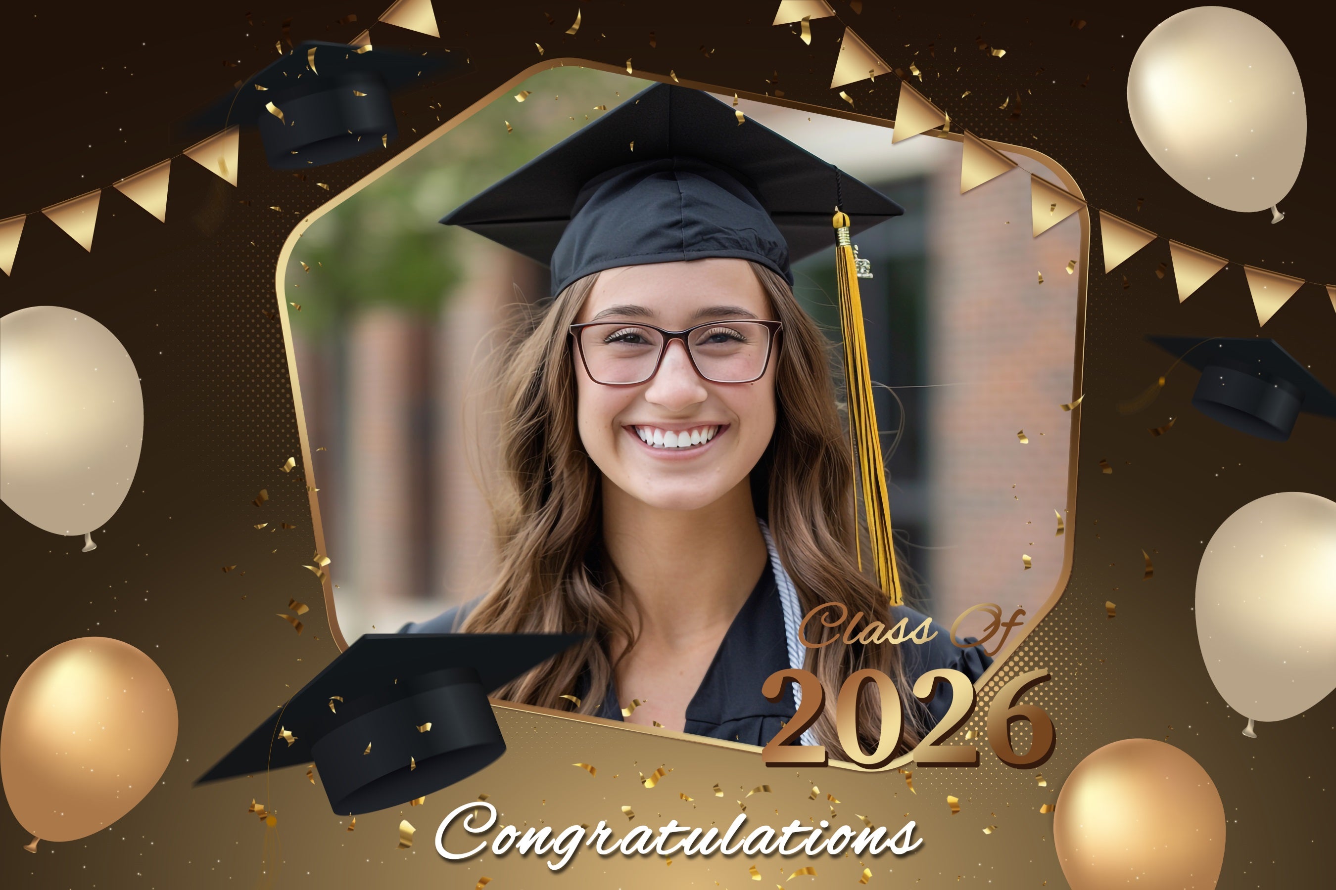 Custom Graduation Backdrop Celebratory Balloon Graduation Party Backdrop BRP2-285