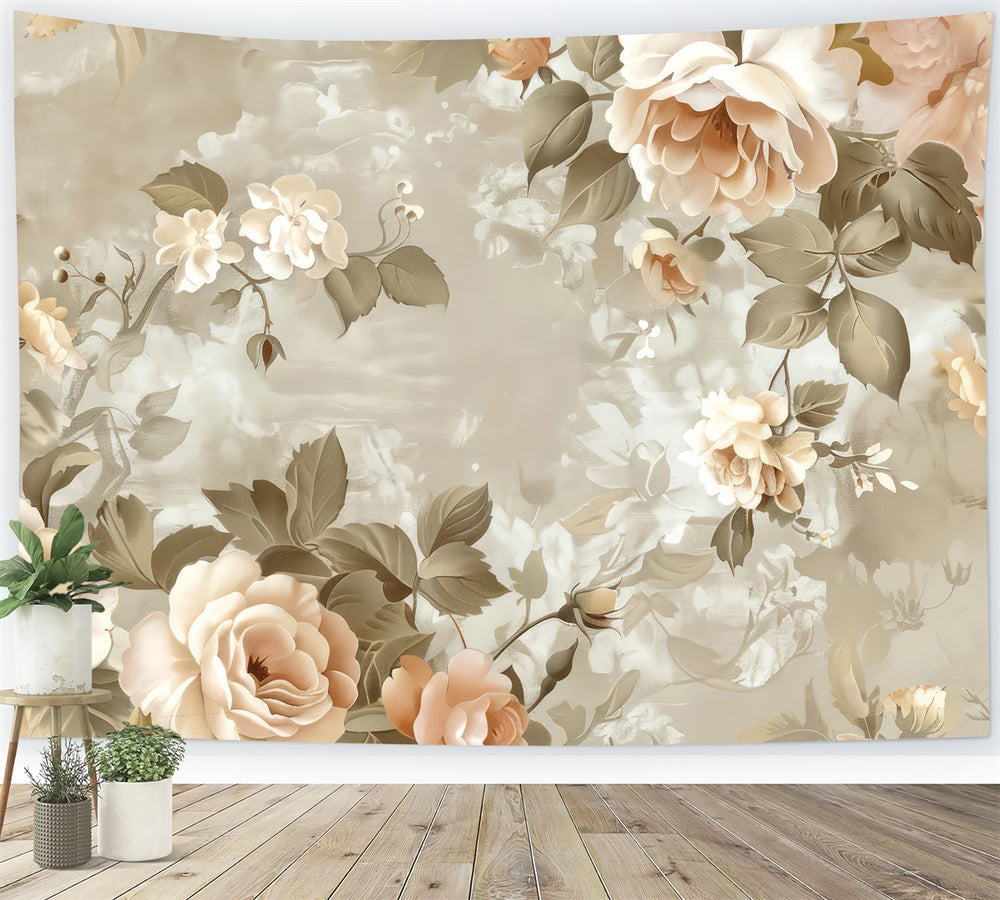 Floral Photography Backdrops Soft Vintage Rose Romantic Backdrop BRP2-