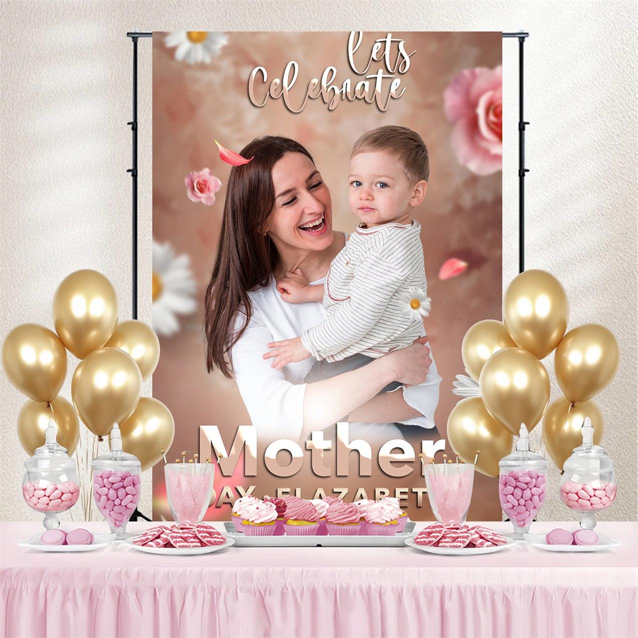 Mother's Day Backdrops Daisy Bloom Floral Customized Backdrop BRP3-118