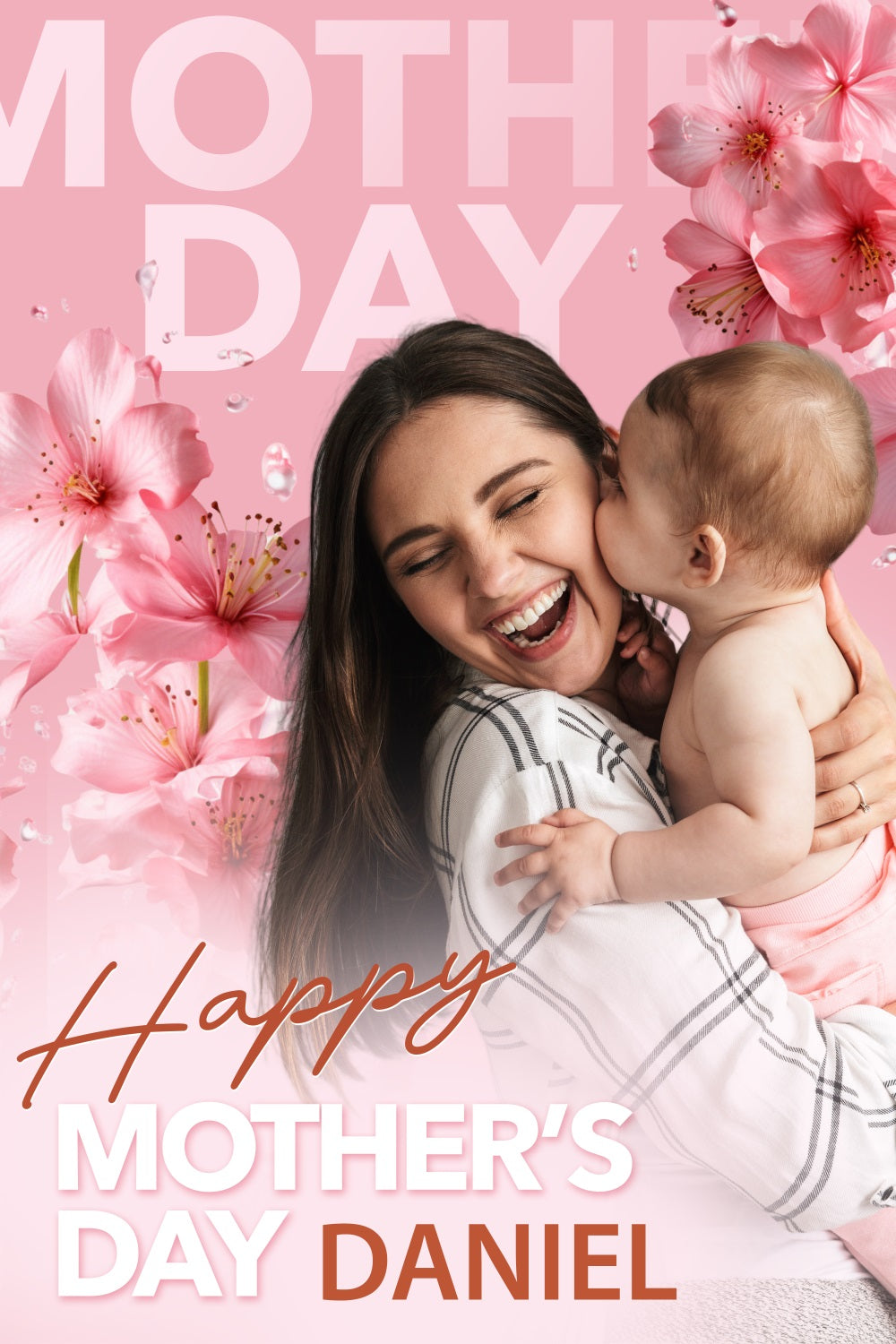 Mothers Day Photo Backdrop Floral Love Personalized Backdrop BRP3-119