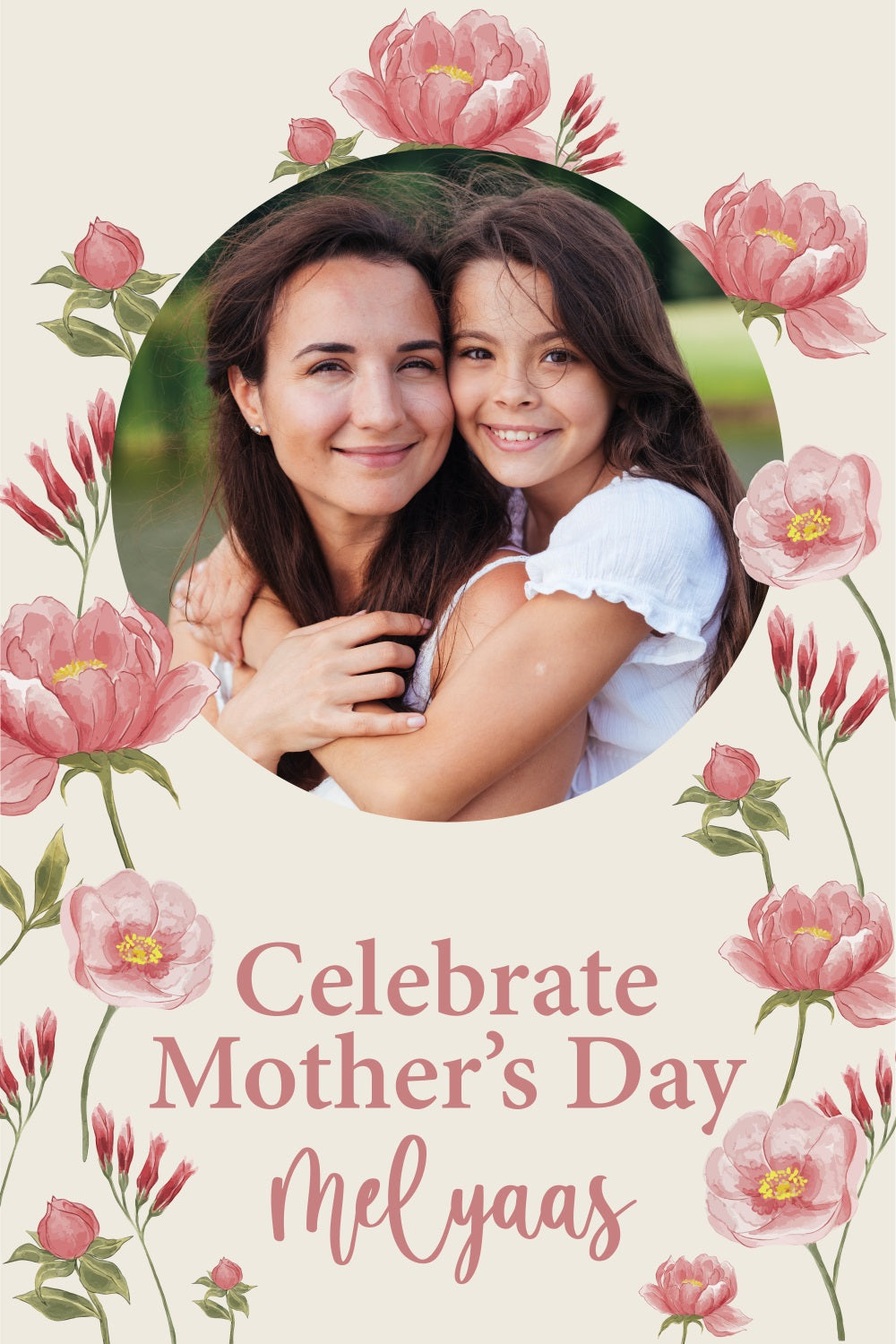 Mothers Day Backdrops Celebrate Love Floral Personalized Backdrop BRP3-120