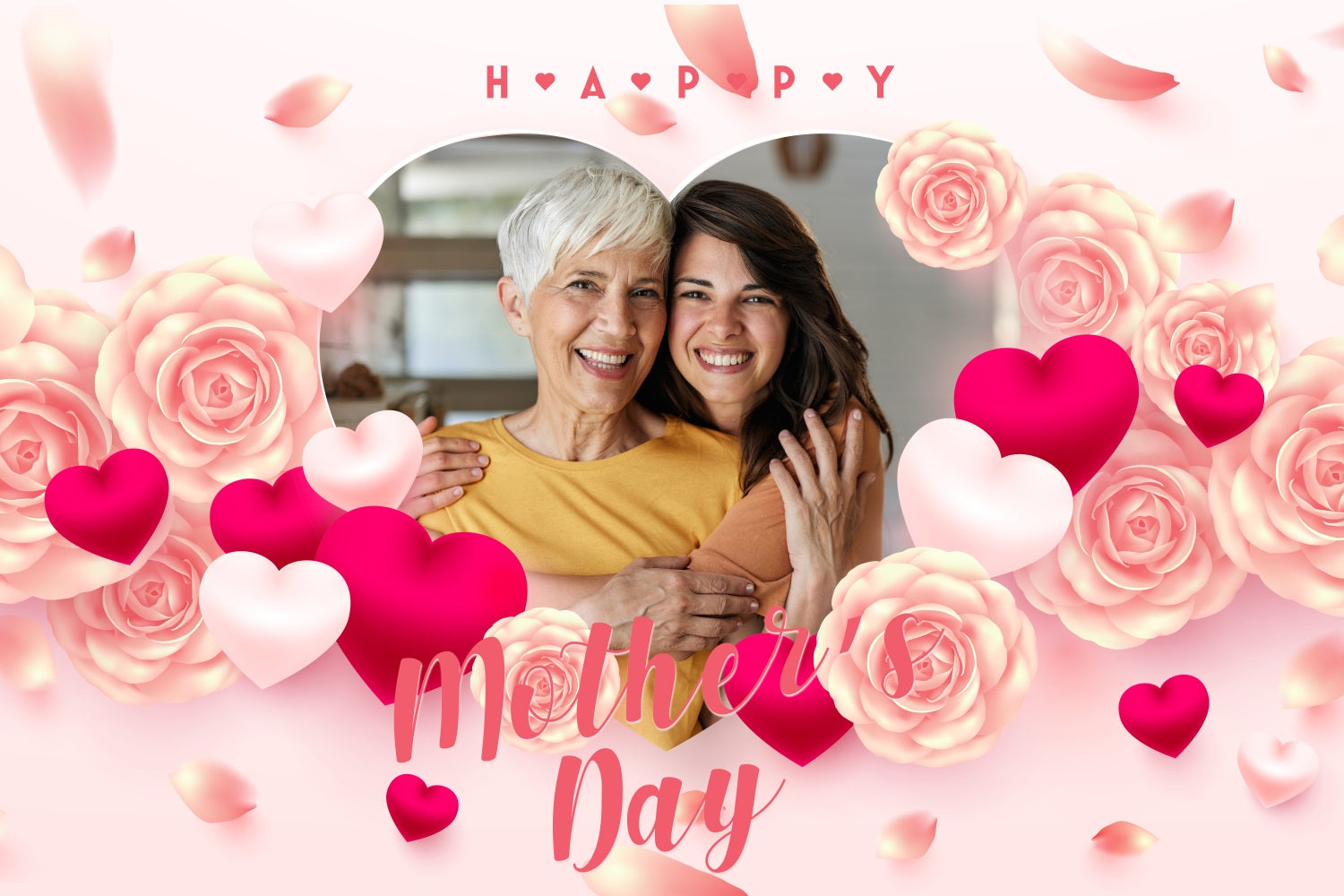 Backdrop For Mothers Day Romantic Rose Heart Personalized Backdrop BRP3-124