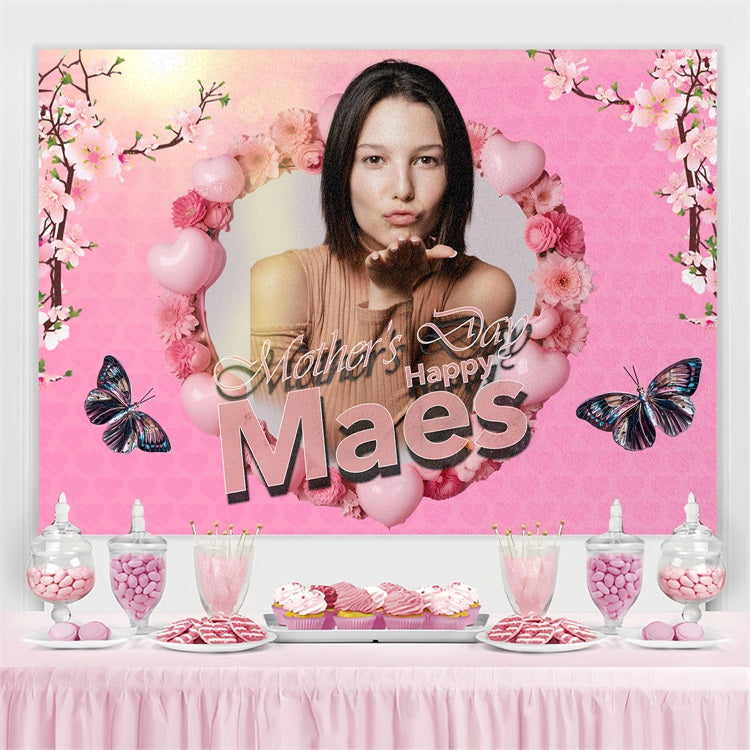 Mothers Day Backdrop Cherry Heart Frame Personalised Backdrop BRP3-135