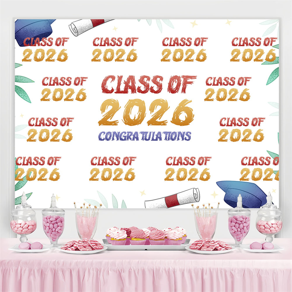 Customized Graduation Backdrop Natural Leafy Graduation Party Backdrop