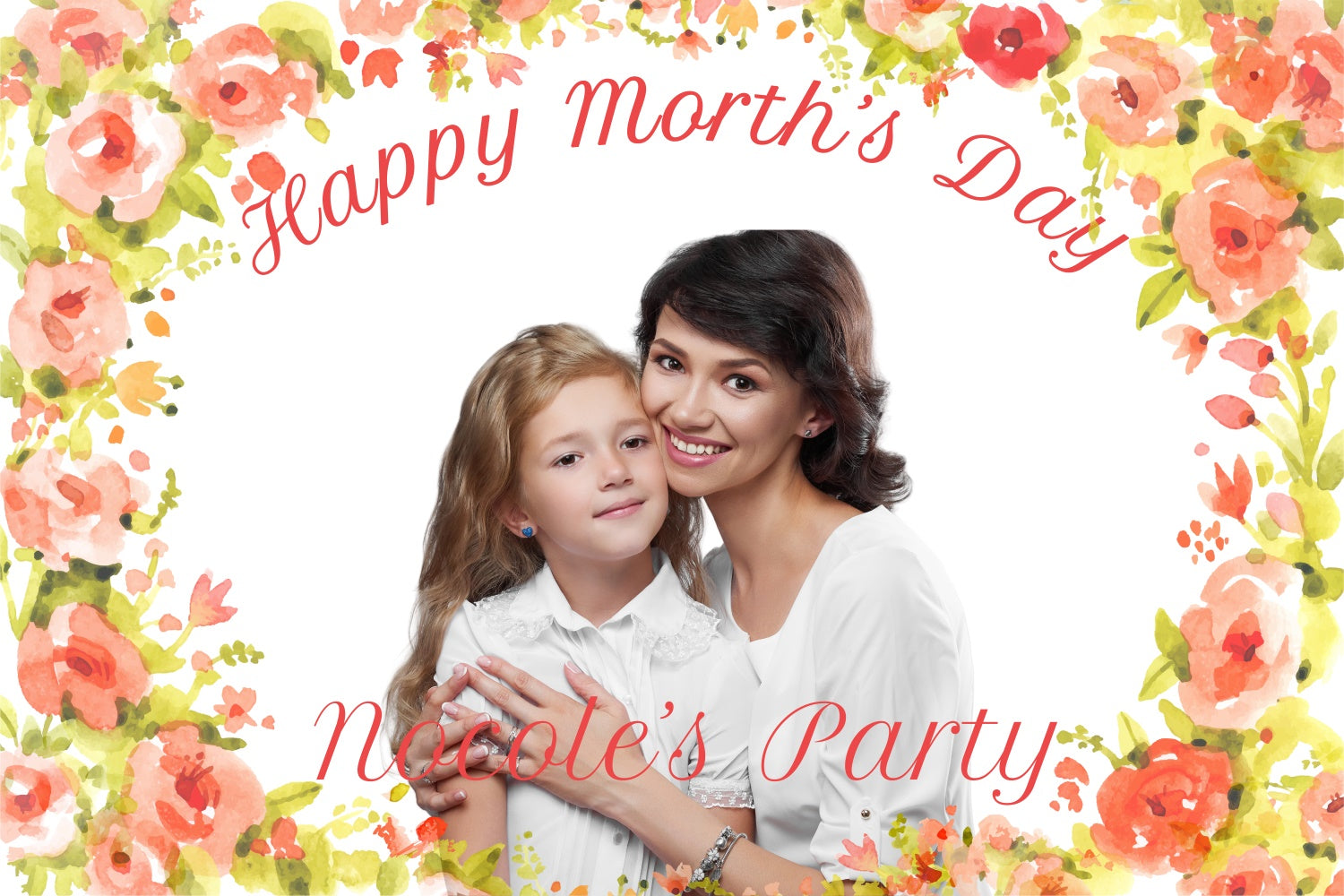 Mother's Day Backdrop Lovely Watercolor Floral Custom Backdrop BRP3-163