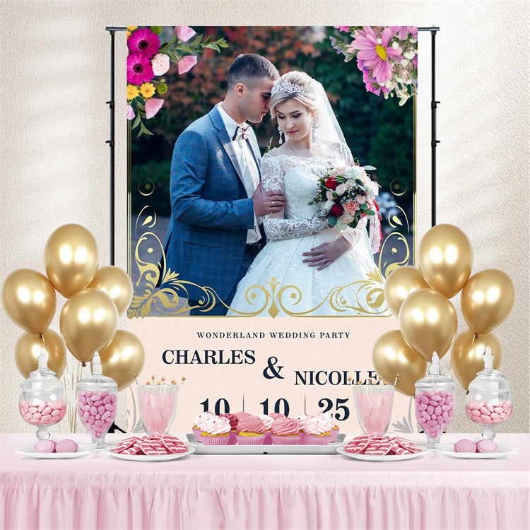 Backdrops For Weddings Floral Wonderland Party Customized Backdrop BRP3-194