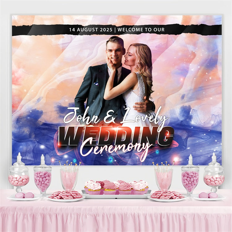 Wedding Backdrops Watercolor Abstract Personalized Backdrop BRP3-206