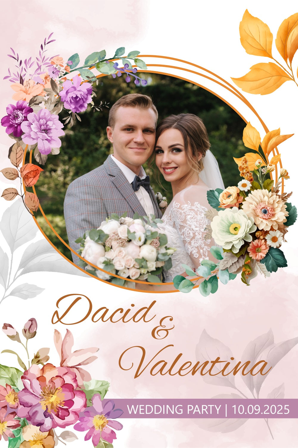 Wedding Photo Backdrop Love Circle Wreath Personalised Backdrop BRP3-213