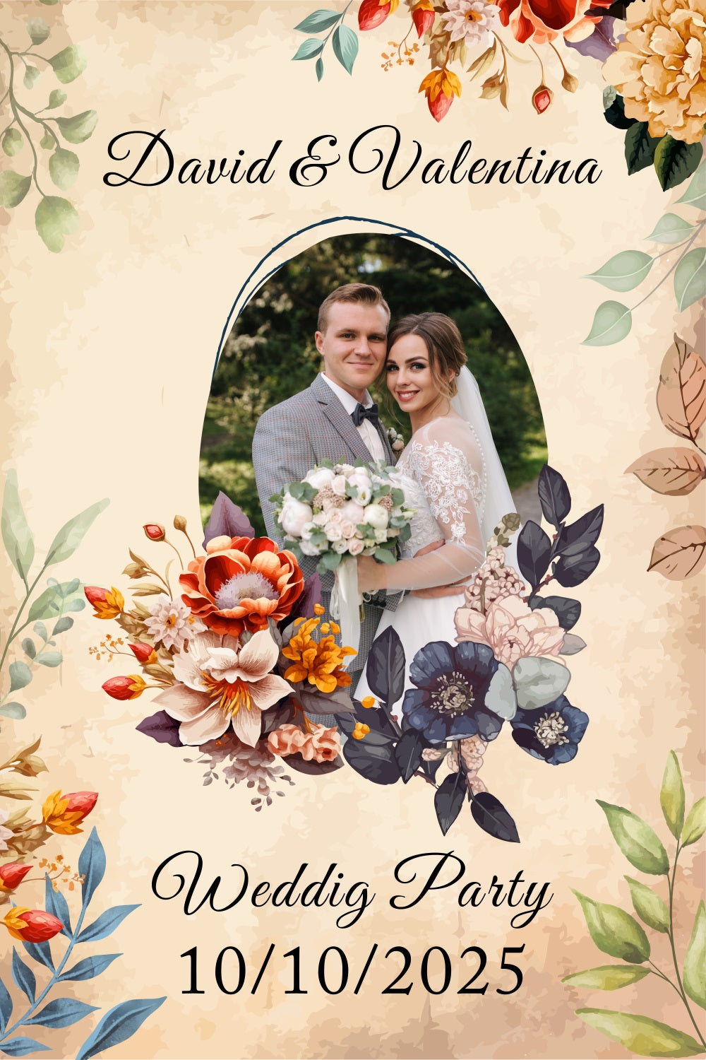 Backdrop For Wedding Vintage Floral Custom Backdrop BRP3-215