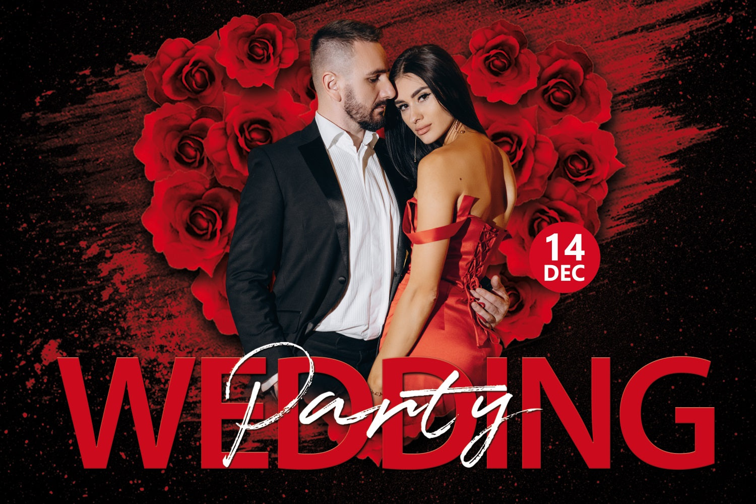 Photo Backdrop Wedding Red Rose Party Personalized Backdrop BRP3-219