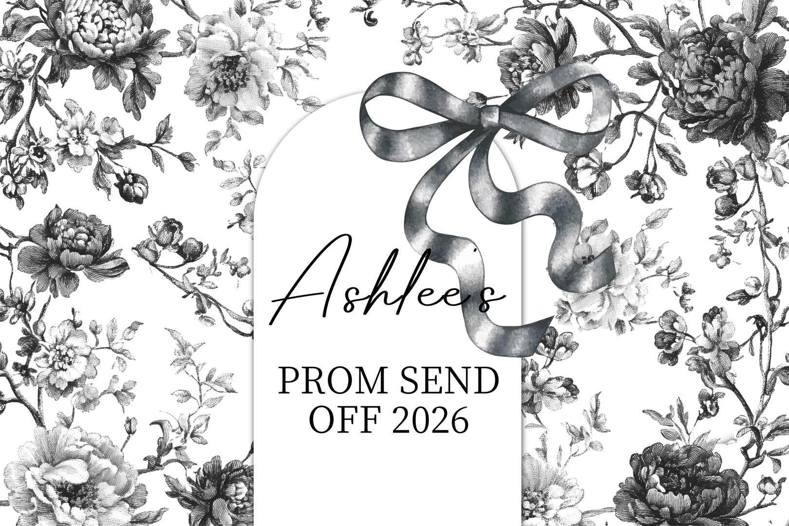Prom Backdrop Ideas Floral Sketch Personalised Party Graduation Backdr