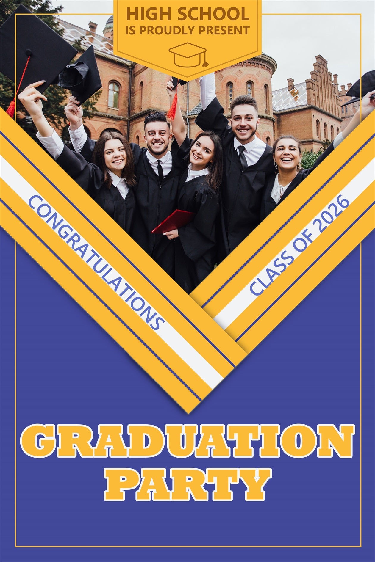 Graduation Backdrop Photoshoot High School Personalized Party Graduation Backdrop BRP3-232