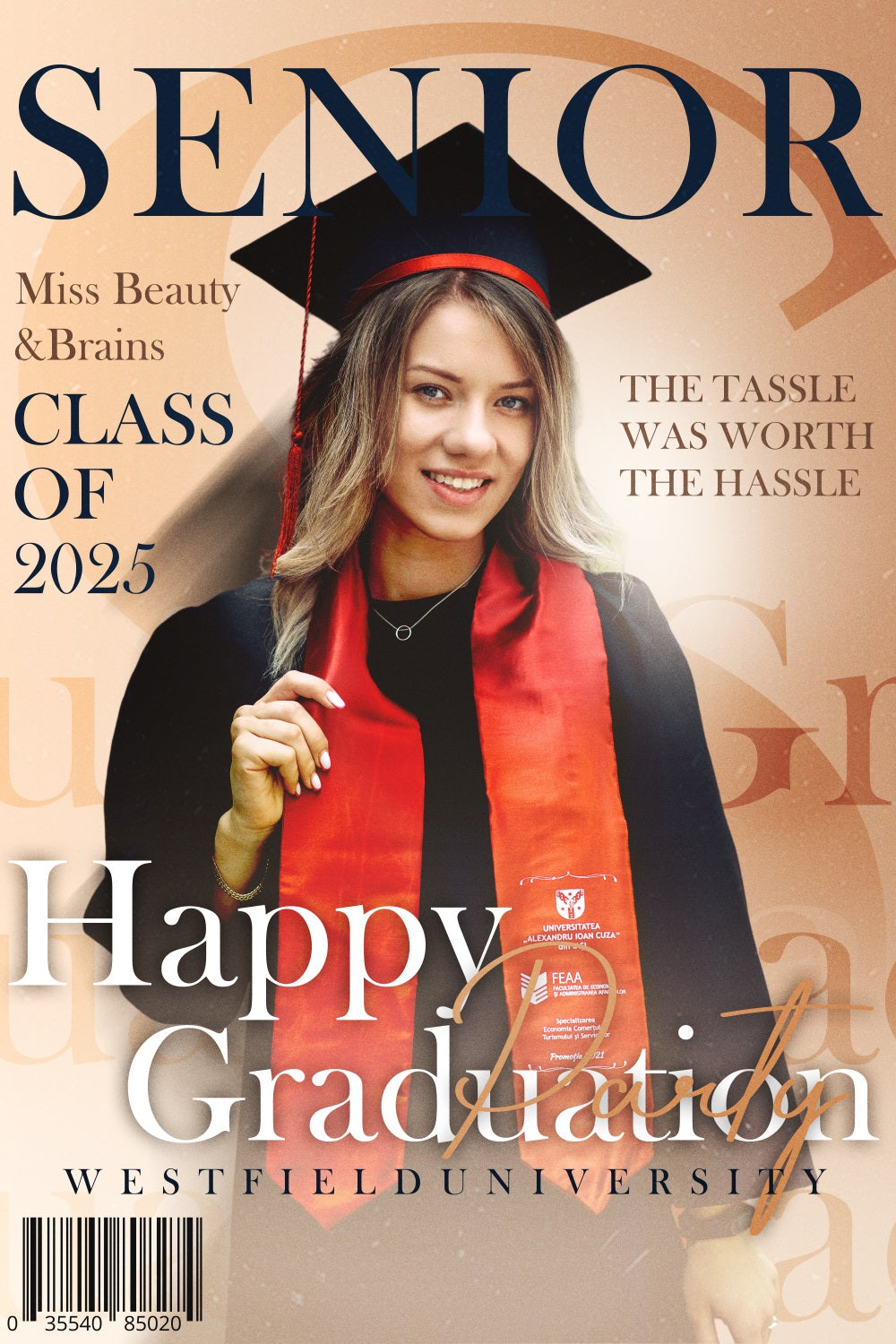 Graduated Backdrop Beauty Brains Custom Party Graduation Backdrop BRP3-239